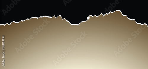 black and golden torn paper vector background