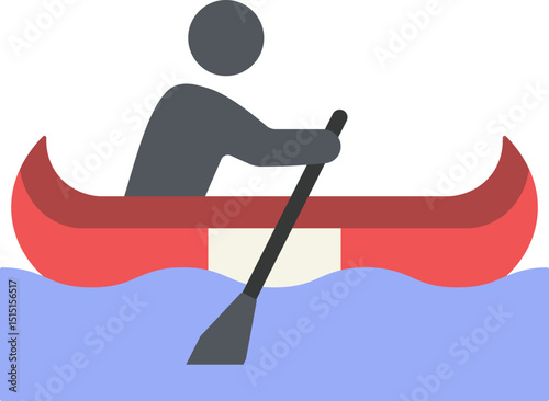 Water Canoe Flat Icon