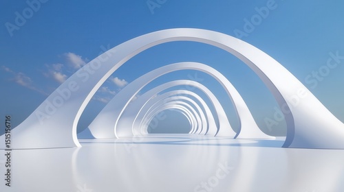 Abstract White Archway Structure