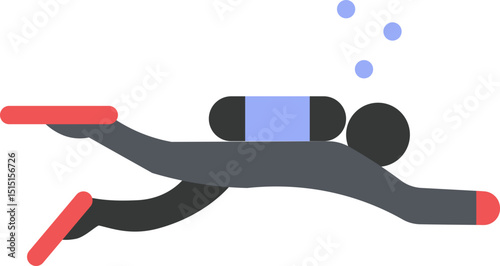 Diving Flat Icon