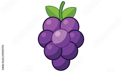 Cartoon purple grapes isolated on white background