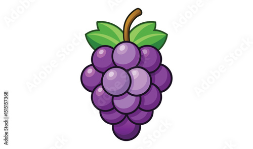 Bunch of purple grapes isolated on white background, close-up view