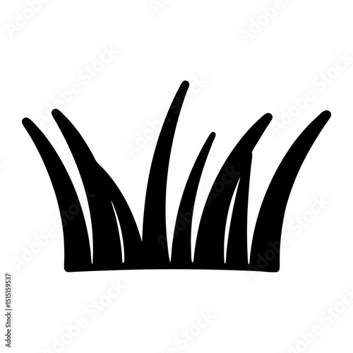 Simple black and white illustration of a patch of grass or turf