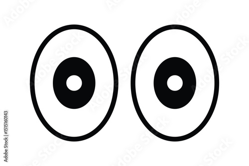 Cartoon Doodle Emoticon Kawaii Faces and Eyes Icon Logo Collection. Set Googly Wiggle Crazy Eyes Eyeballs Looking Down Up Right Left Silly Cute Funny Fun Cartoon vector. Cartoon eyes. EPS 10. 