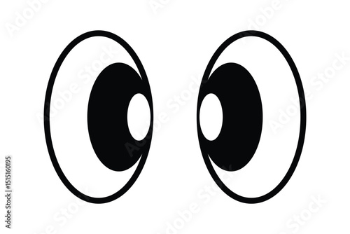 Cartoon Doodle Emoticon Kawaii Faces and Eyes Icon Logo Collection. Set Googly Wiggle Crazy Eyes Eyeballs Looking Down Up Right Left Silly Cute Funny Fun Cartoon vector. Cartoon eyes. EPS 10. 