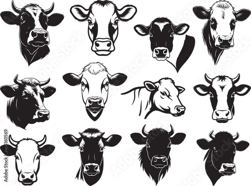 ANGUS COW HEAD SILHOUETTE