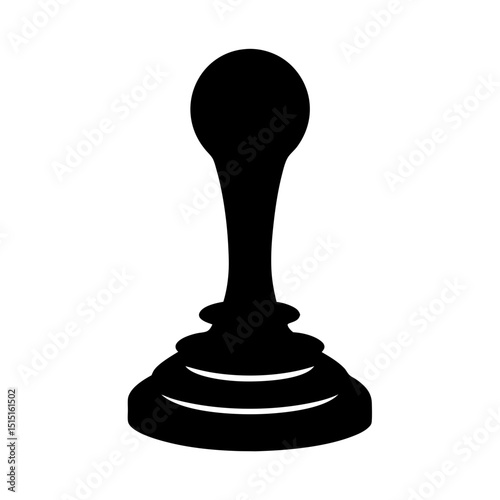 Elegant black and white silhouette illustration of a chess pawn piece