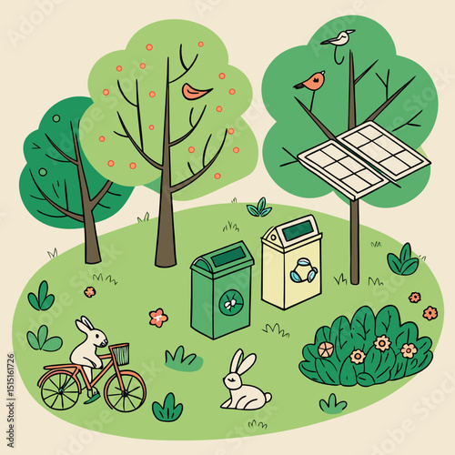 Eco-Friendly Lifestyle Vector Set
