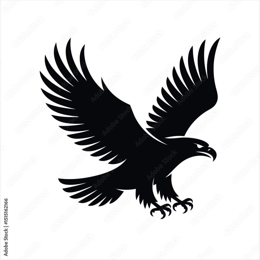 Obraz premium Eagle Silhouette Vector Illustration