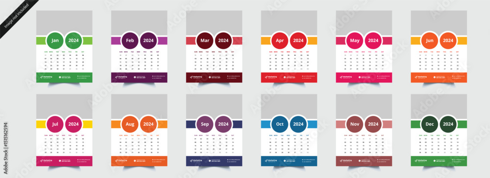 Naklejka premium Wall Calendar