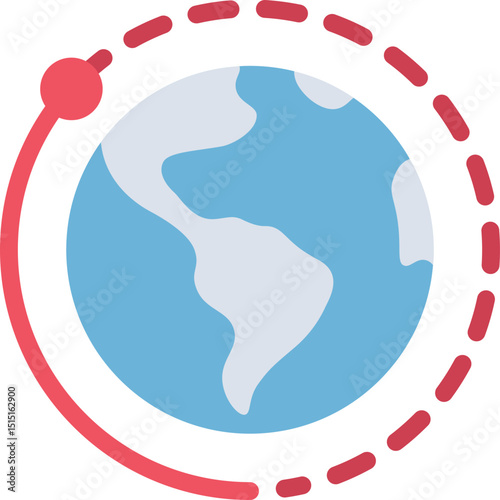 Around The World Flat Icon