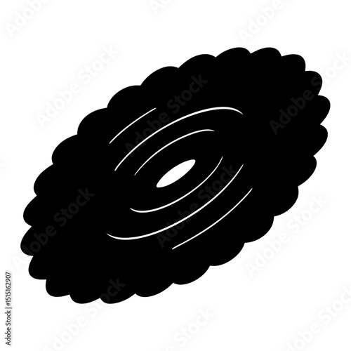 Stylized rendition of a dark swirling cosmic cloud or nebula image