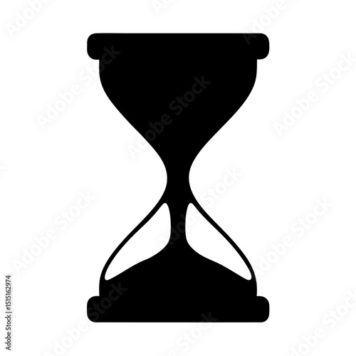 Black and white silhouette of an hourglass, the ancient symbol of time