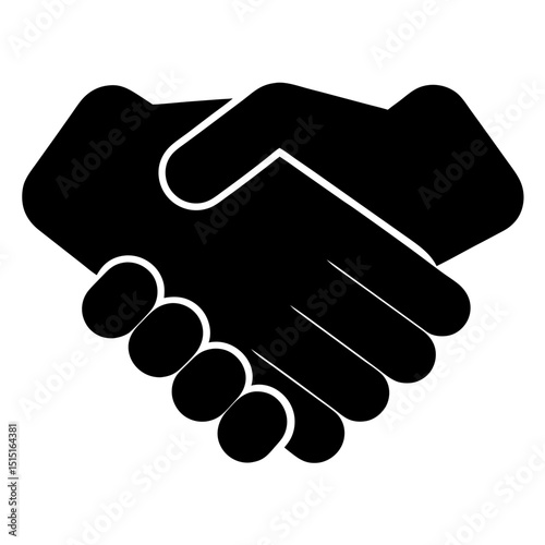 Stylized Handshake Image Representing Agreement, Partnership, and Collaboration, in black and white