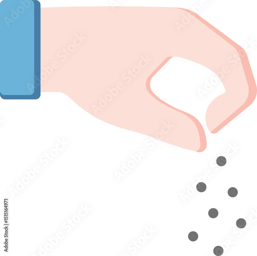 Hand Sprinkle Flat Icon