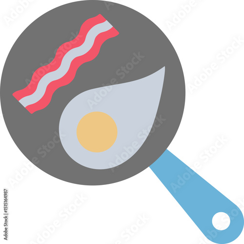 Egg Bacon Flat Icon