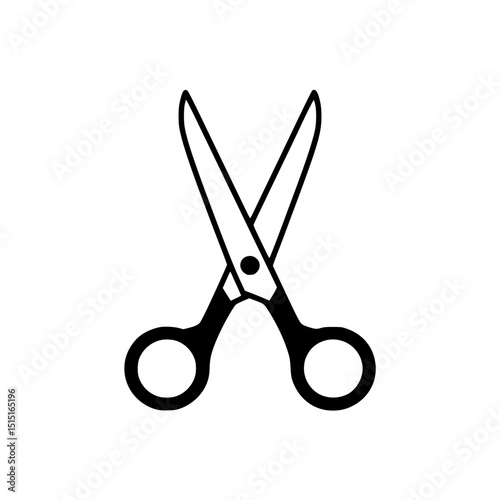 Illustration of scissor with open blades