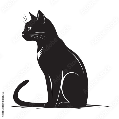 Wallpaper Mural black and white cat Torontodigital.ca