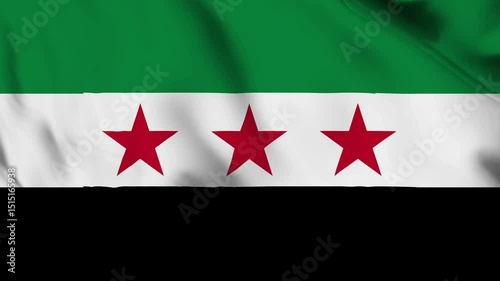 Syria Flag Waving in Air Motion Animation Background