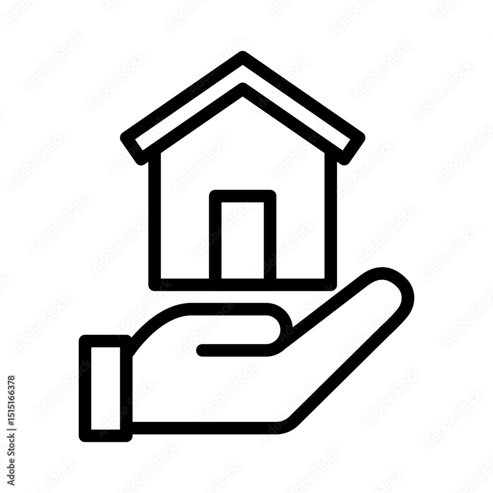 Real estate outline icon. House icon isolated on white background. Transparent background, minimalist symbol. Vector images Real estate outline icon. House icon isolated on white background. Transparent background, minimalist symbol. Vector images