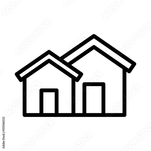 Real estate outline icon. House icon isolated on white background. Transparent background, minimalist symbol. Vector images