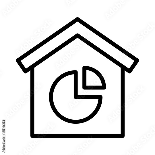 Real estate outline icon. House icon isolated on white background. Transparent background, minimalist symbol. Vector images