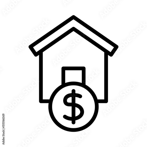 Buy real estate outline icon. House icon isolated on white background. Transparent background, minimalist symbol. Vector images