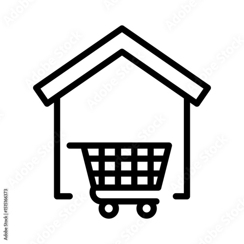 Real estate purchase outline icon. House icon isolated on white background. Transparent background, minimalist symbol. Vector images