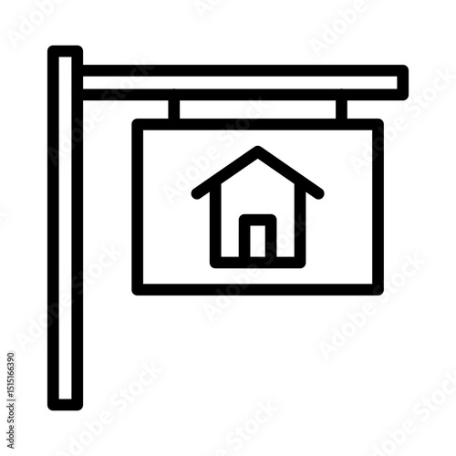 Real estate outline icon. House icon isolated on white background. Transparent background, minimalist symbol. Vector images