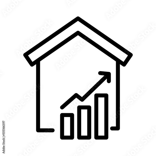 Real estate outline icon. House icon isolated on white background. Transparent background, minimalist symbol. Vector images