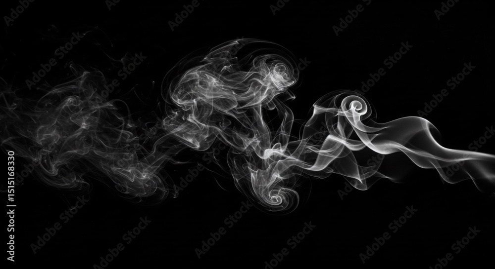 Fototapeta premium Smoke effect background with white smoke on black background for design and art project use