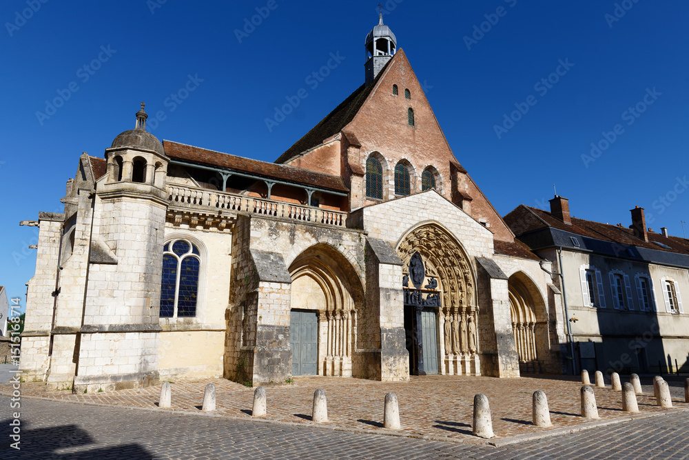 Obraz premium Saint Ayoul church and priory, exterior view, town of Provins, department of Seine et Marne, France