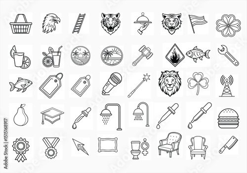 Hand-drawn medical icon set: a collection of doodle vector symbols for web and business design
