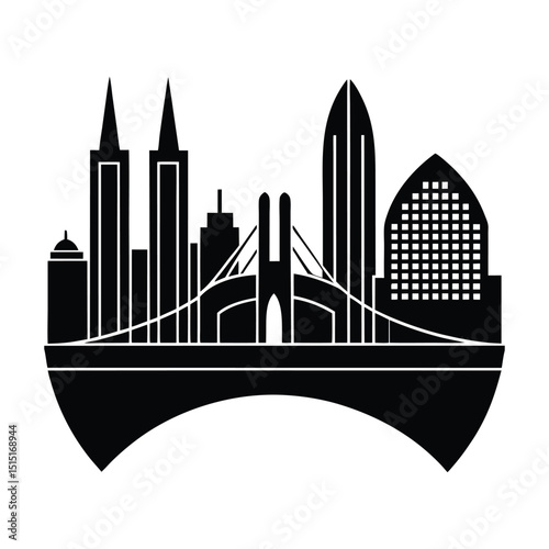 Mumbai City Skyline Vector Silhouette