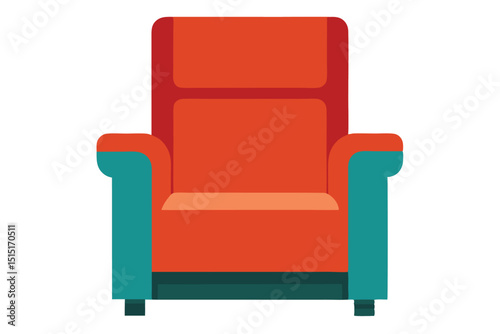 red armchair isolated on white background