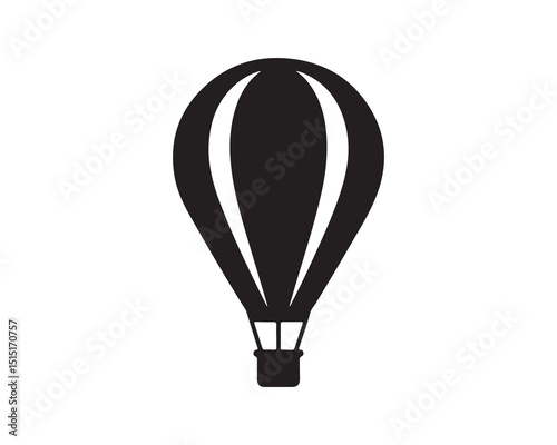 Colorful hot air balloon flying freely in the sky, an isolated illustration of adventure and fun