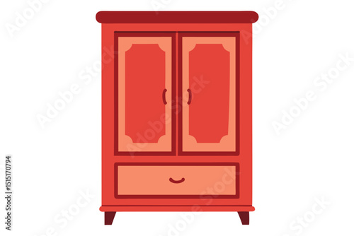 wooden cabinet isolated on white