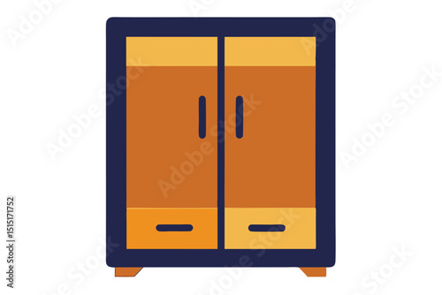 3d render of a modern kitchen cabinet