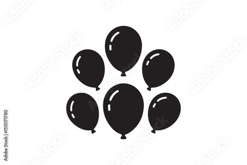 Black and white balloons decorate a fun birthday celebration with a happy black cat