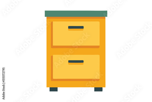 wooden cabinet isolated on white