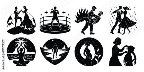 silhouette  people 