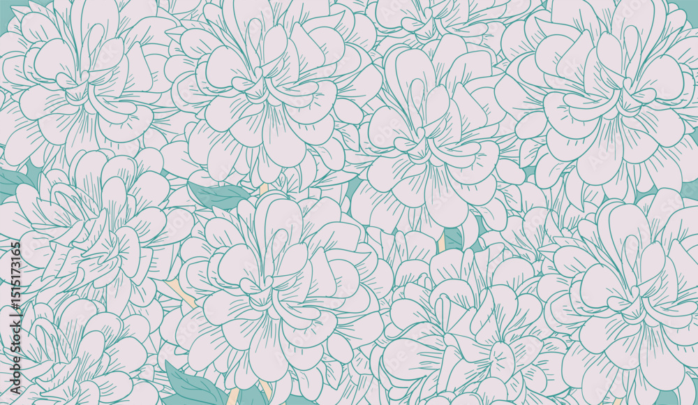 Obraz premium Seamless pattern with hand drawn flowers.