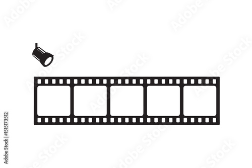 Vector film strip icon: a classic photography movie frame with blank borders for your picture and video design