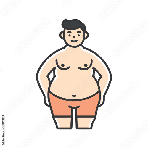 vector illustration of a fat man