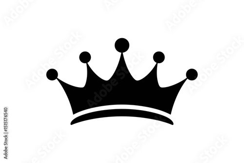 Black crown vector symbol royalty elegant design