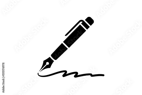 Fountain pen writing vector illustration design