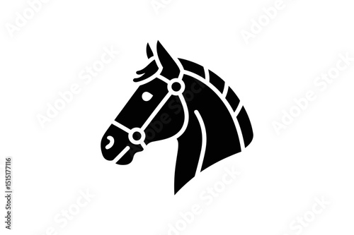Horse head silhouette equine animal mammal design