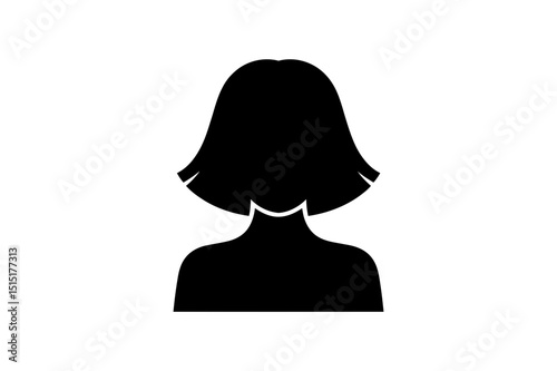 Woman silhouette with bob haircut vector graphic
