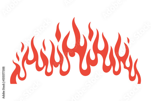 Red flame vector illustration fire design element
