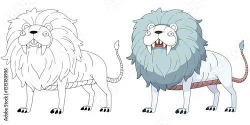 Funny lion coloring pages for kids, educational and fun.